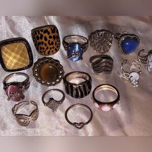 Lot of 15 different unique rings